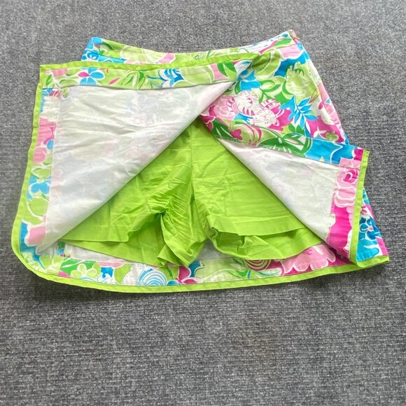 Island Republic Skort Women's 8 Pink‎ Green Floral Giraffes Lions Activewear - Picture 2 of 11